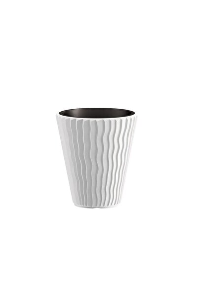 Prosperplast Ghiveci decorativ de flori, rotund, alb, 18/37 L, 39x43.6 cm, Sandy