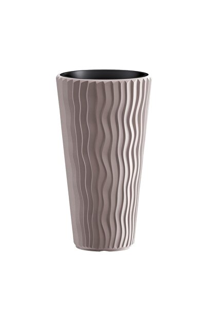 Strend Pro Ghiveci decorativ de flori, rotund inalt, cafeniu, 39x70.8 cm, Sandy