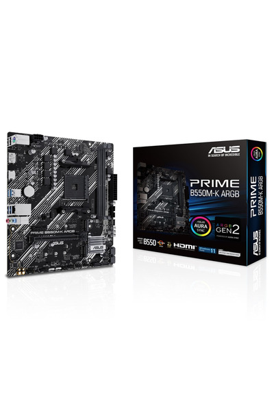 ASUS PRIME B550M-K ARGB, 2xDDR4, 2x M.2, DP, HDMI, AM4 Soket Anakart