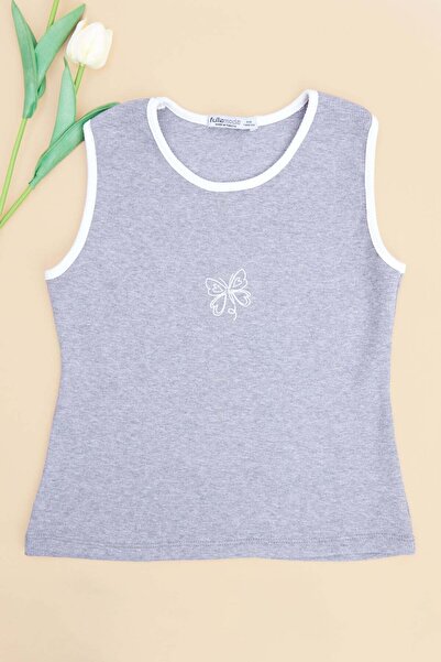 Fulla Moda Leptir Štampano Rebrasto Djevojački kombinezon