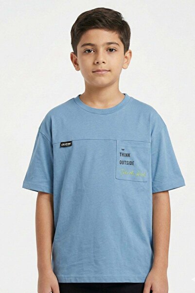 NEWKİDS Think Outside Printed Cotton Boy's T-Shirt