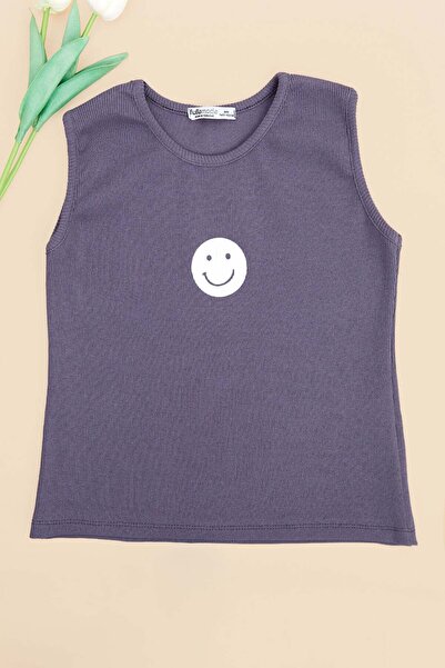 Fulla Moda Smejuće lice Štampano Rebrasto Djevojački kombinezon