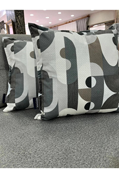 NİVEMESHOME ΓΕΩΜΕΤΡΙΚΟ ΚΑΛΥΜΜΑ ΚΑΘΙΣΜΑΤΟΣ ΜΕ ΑΝΘΡΑΚΙΤΙΚΟ-ΠΡΑΣΙΝΟ ΣΧΕΔΙΟ 45Χ45...