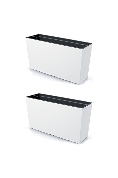 Prosperplast Set 2 jardiniere decorative, Urbi Case M, alb, 77x23.5x40.6 cm, ...