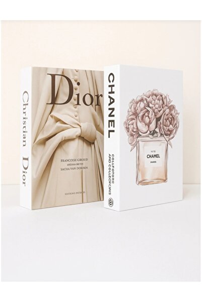 LİNECRAFT 2'li dekoratif kitap kutusu Gelinlik & parfüm temalı saklama kutusu