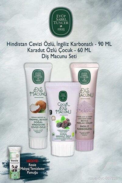 Eyüp Sabri Tuncer 3-Pack 90 ml Coconut, Carbonate, 60 ml Black Mulberry Tooth...