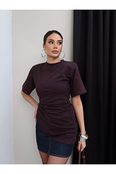 ESRAHELVACI Sa jastučićima za ramena Majica sa detaljnim skupljanjem sa strane