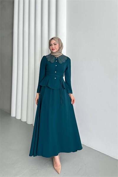 Dipmoda بلوزة نسائية مع تنورة سفلية بدلة حجاب NMS060