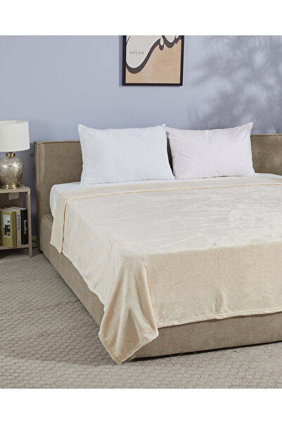 REDTAG Ivory Flannel Blanket – Double Size