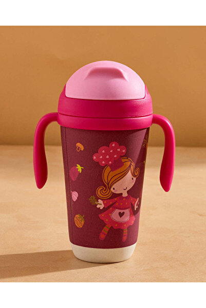 REDTAG Pink Printed Kids Water Bottle