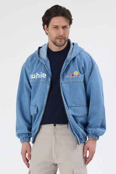 CHOS7N Men's Hooded Oversized Denim Jacket – Modern Street Style - Casual Use...