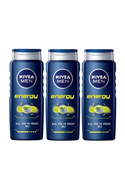 NIVEA Men Energy Banyo Ve Duş Jeli 500 Ml x 3 Adet