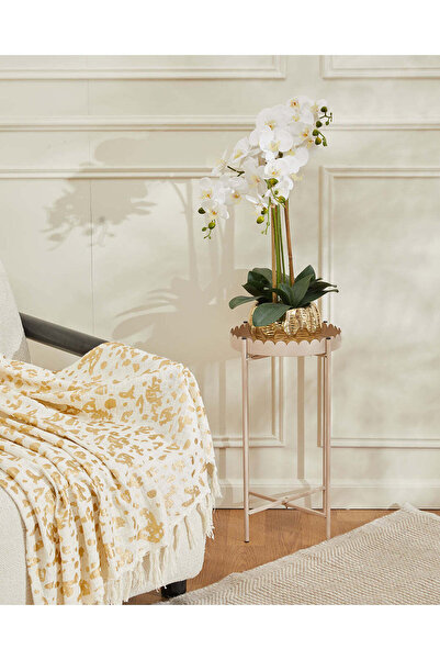 REDTAG Beige Scallop Round Side Table