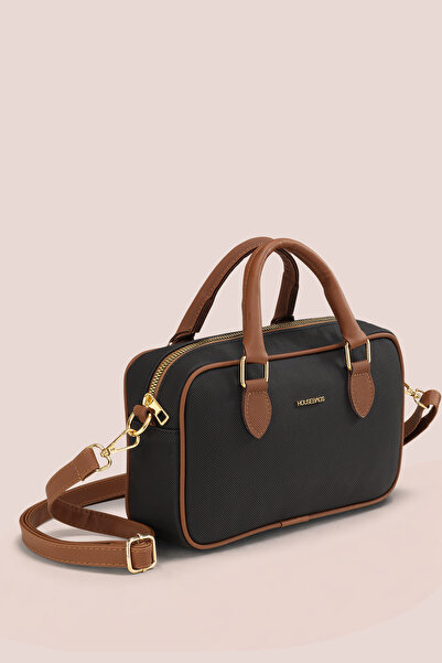 Housebags Crna teksturirana strukturisana Torba za rame sa zlatnim dodacima i...