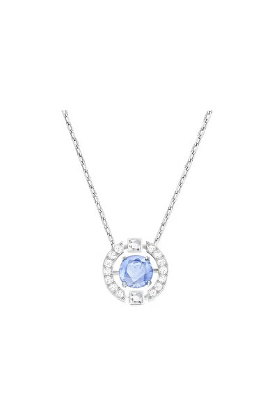 SWACK قلادة سواروفسكي المتلألئة باللون الأزرق للنساء