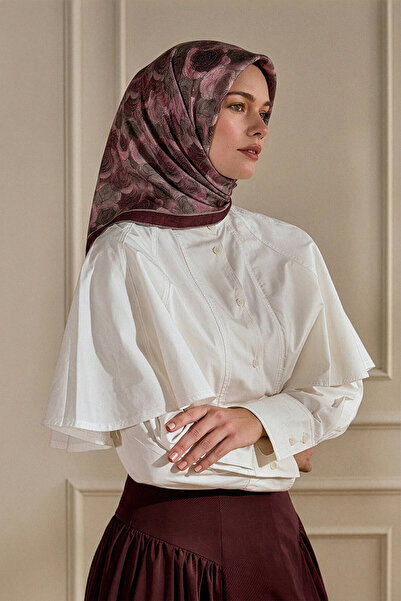 SilkTouch Burgundy Relief Pattern Scarf