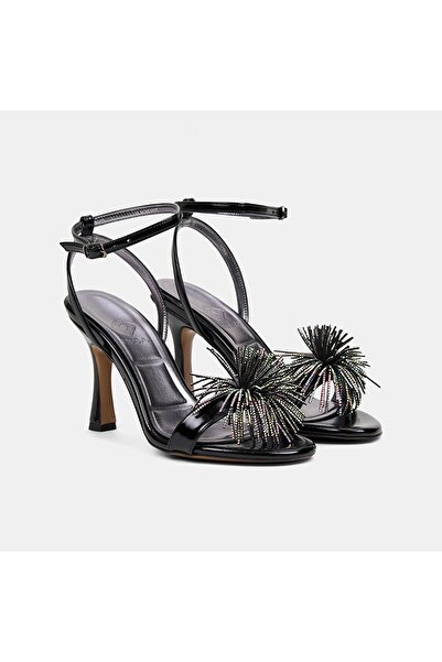 Desa Kadın Siyah Taşlı Ayarlanabilir Tokalı İnce Topuklu Abiye Sandalet