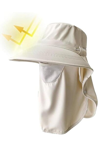Arabest قبعة صيد نسائية مزودة بغطاء للوجه والرقبة، حافة عريضة، شبكة مجوفة، وا...