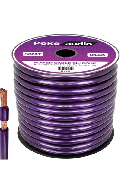 Poke كابل طاقة احترافي معزول بالسيليكون PK-1410 8GA بطول 50 مترًا لمكبرات الص...