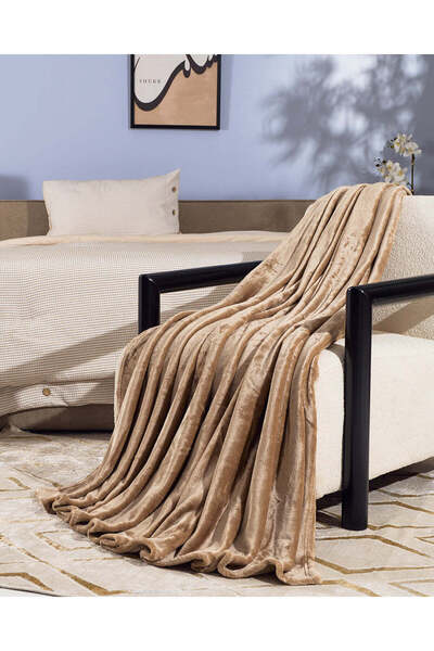 REDTAG Beige Flannel Blanket (Double Size)