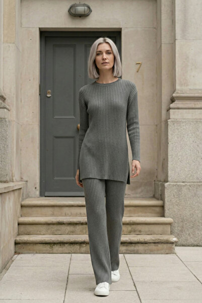 royal prime Women's Top Slit Blouse Bottom Elastic Pants Cotton Piece Corded ...