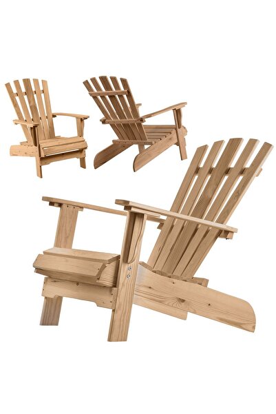 KADAX Șezlong din lemn, scaun de plajă de grădină, terasă, confortabil, rezis...