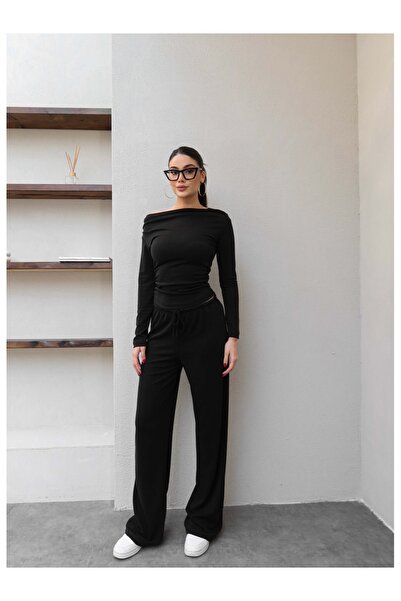 ESRAHELVACI طقم مكون من قطعتين مريح بياقة قاربية