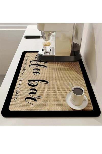 Arabest Coffee Mat Coffee Bar Mat Rubber Backed Bar Accessories Super Absorbe...