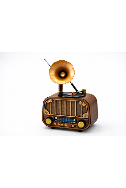 Çerçi Teknoloji Nostaljik Gramofon Bluetooth Hoparlör Tasarım Dekoratif Radyo
