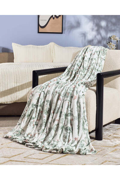 REDTAG Ivory Floral Printed Blanket Double Size