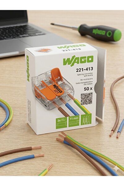 WAGO 3 LÜ TIRNAKLI BUAT KLEMENS 50 ADET