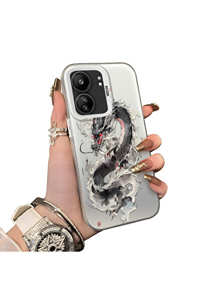 ucuc Poco C65 Compatible Hard Acrylic Back Silicone Edge Lens Protection Case...