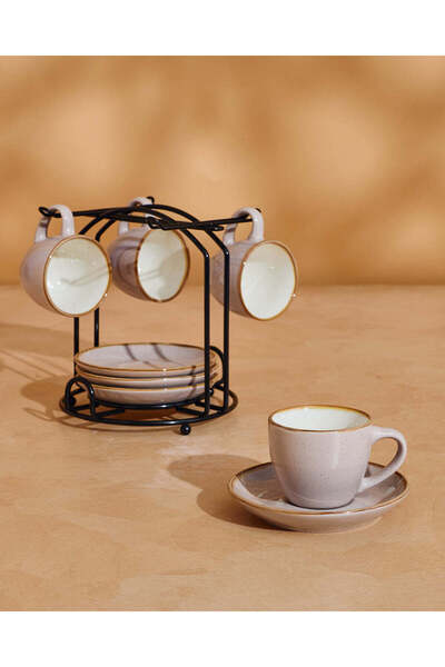 REDTAG Blue Glazed Espresso Set With Stand (9 Piece)