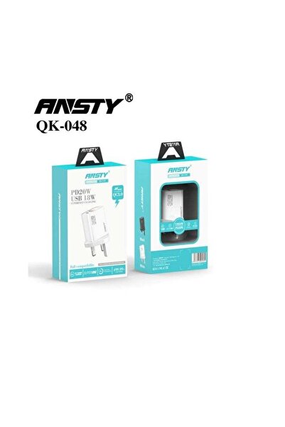 ANSTY شاحن حائط سريع QK-048 - تقنية شحن ذكية، حماية من قصر الدائرة، وتصميم متين