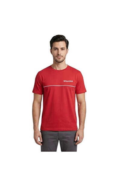 trender Piped Men's O Neck T-Shirt Urbanchill Red