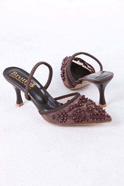 sefayol Τζουέν Καφέ Γυναικείο Παπούτσι με τακούνι