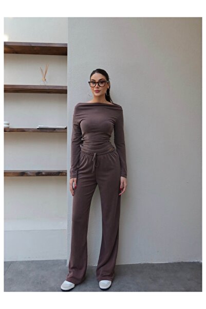 ESRAHELVACI طقم مكون من قطعتين مريح بياقة قاربية