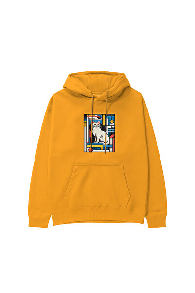 The Lucid Lab Bauhaus Cat Hoodie - Orange