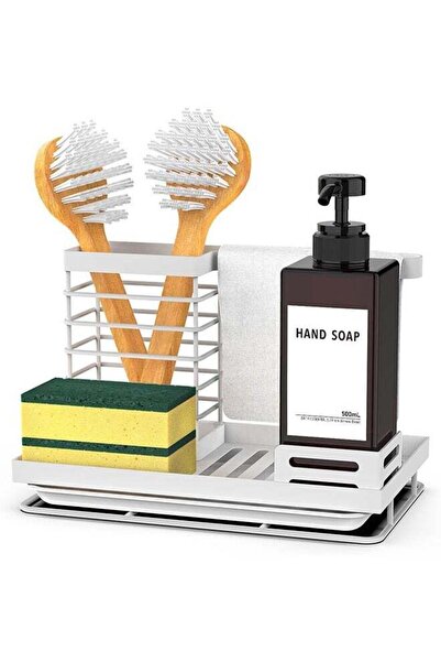 Arabest Sink compartment storage rack,stainless steel with drain tray,kitchen...