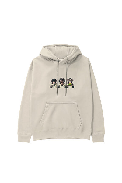 The Lucid Lab Diplomatic Monkeys Hoodie - Cream