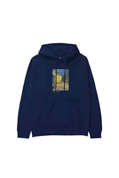 The Lucid Lab Café Terrace at Night Hoodie - Navy Blue