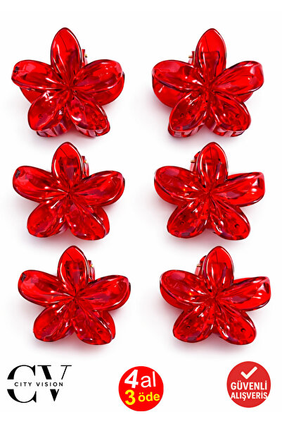 cityvision 6 τεμάχια Κόκκινα Κλιπ Μαλλιών Lotus 8 εκ. Μεγάλο Μέγεθος - Ελαφρύ...