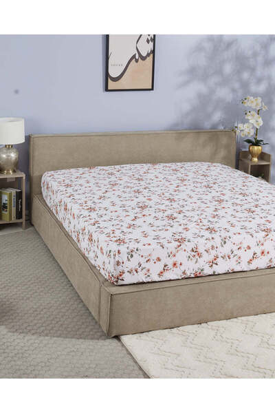 REDTAG Multicoloured Floral Printed King Size Fitted Sheet