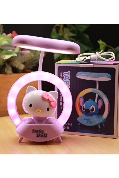 HEDİYEBİZİZ Mor Hello Kitty Gece Lambası Şarjlı