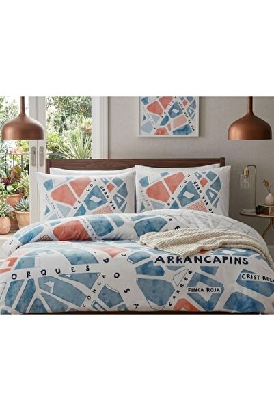 Taç Young Fashion Ranforce Cotton Piece Double Duvet Cover Set Selby Blue