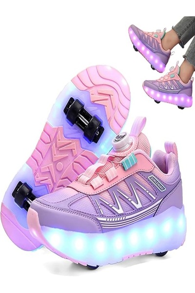 Verci زلاجات أطفال مضيئة قابلة لإعادة الشحن بأربع عجلات، متعددة الوظائف، هدية...