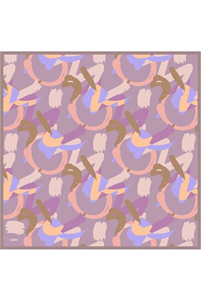 Belli Twill İpek Eşarp - 4039-07 Lila