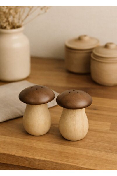 Generic Mushroom--shaped bamboo salt and pepper