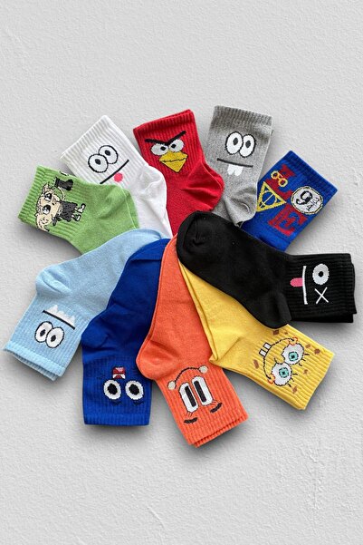 Socks Stores Σετ 10 ζευγαριών Unisex πολύχρωμες οικονομικές κάλτσες κολεγίου ...