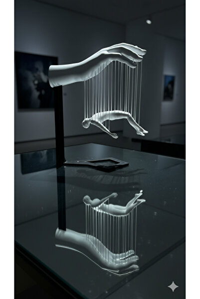 Saule Özgün Tasarım 'Kontrol' Heykeli | 3D Baskı Sanat Figürü | El ve İnsan F...